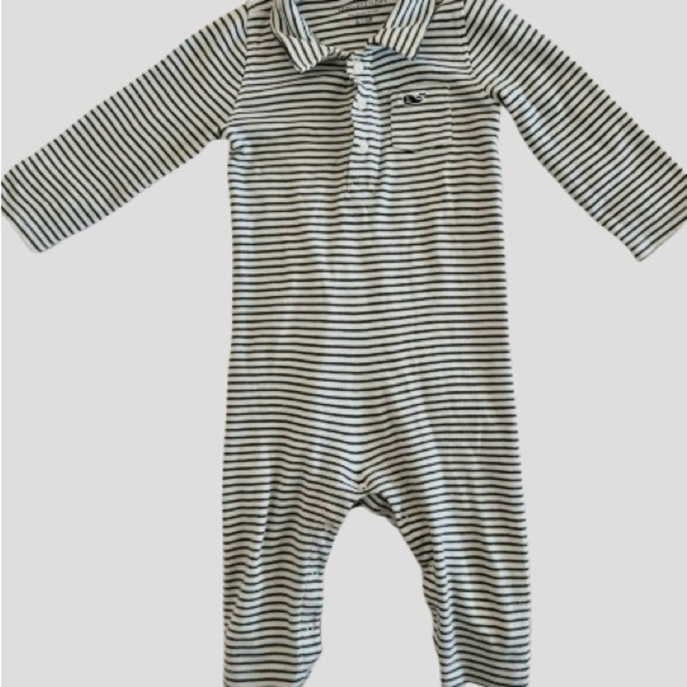Vineyard Vines Striped Footies Romper, 6-12 months